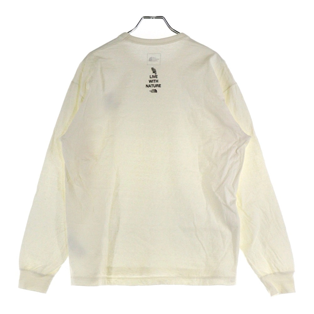 THE NORTH FACE(ザノースフェイス) FACE L/S ZOO PICKER TEE フェイス ロングスリーブ ズー ピッカー クルーネック長袖Tシャツ カットソー アイボリー NT32533