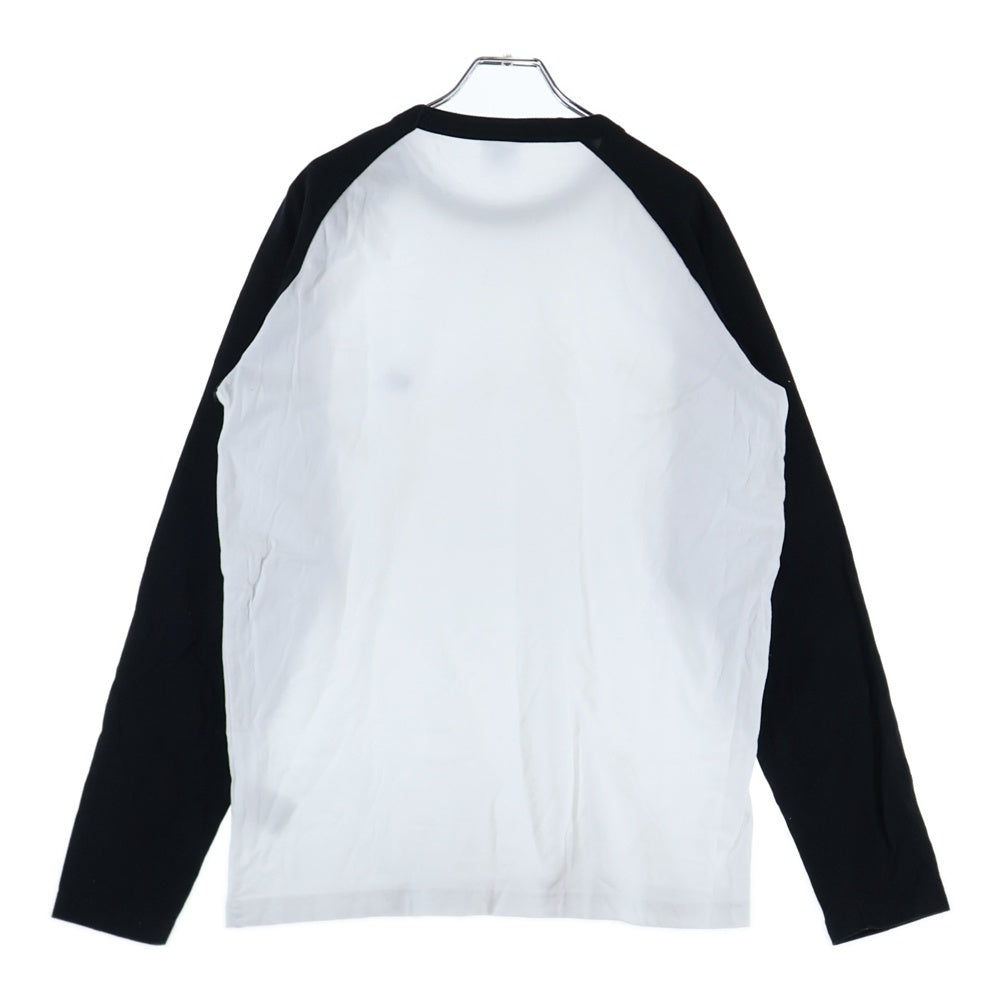 CHAMPION(チャンピオン) フロント刺繍 クルーネック長袖Tシャツ カットソー ホワイト/ブラック C3-Y429