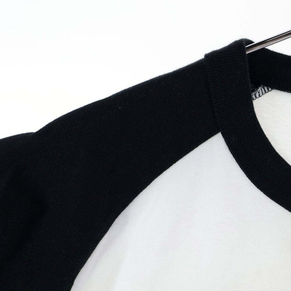 CHAMPION(チャンピオン) フロント刺繍 クルーネック長袖Tシャツ カットソー ホワイト/ブラック C3-Y429