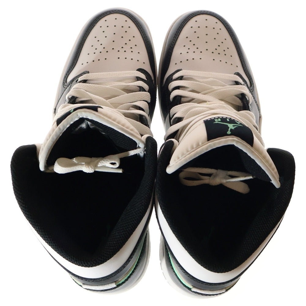 NIKE(ナイキ) AIR JORDAN 1 MID GREEN GLOW エアジョーダン 1 グリーン グロー ミッドカットスニーカー ホワイト/ブラック/グリーン US9.5/27.5cm DQ8426-103