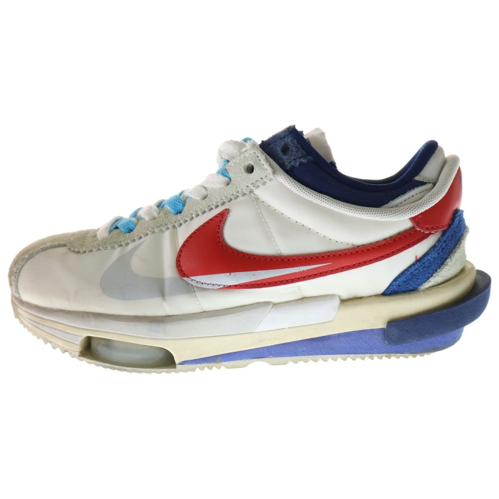 NIKE(ナイキ) ×sacai ZOOM CORTEZ WHITE AND UNIVERSITY RED サカイ ズーム コルテッツ ローカットスニーカー レディース US6/24cm DQ0581-100