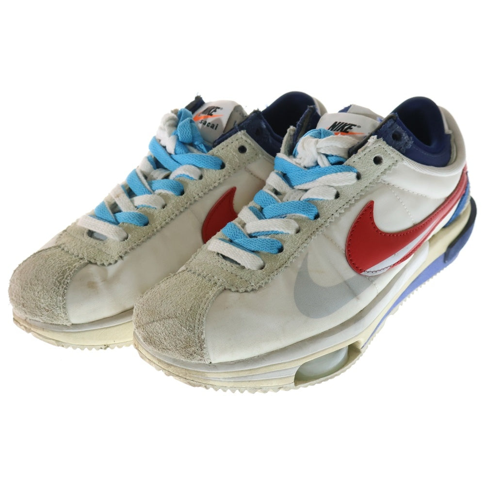 NIKE(ナイキ) ×sacai ZOOM CORTEZ WHITE AND UNIVERSITY RED サカイ ズーム コルテッツ ローカットスニーカー レディース US6/24cm DQ0581-100