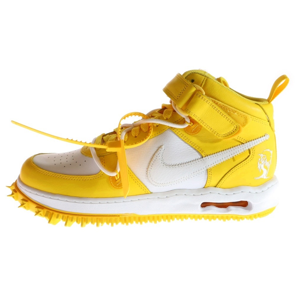 NIKE(ナイキ) ×Off-White AIR FORCE 1 MID SP LTHR WHITE AND VARSITY MAIZE オフホワイト エアフォースワン ミッドカットスニーカー US11.5/29.5cm DR0500-101