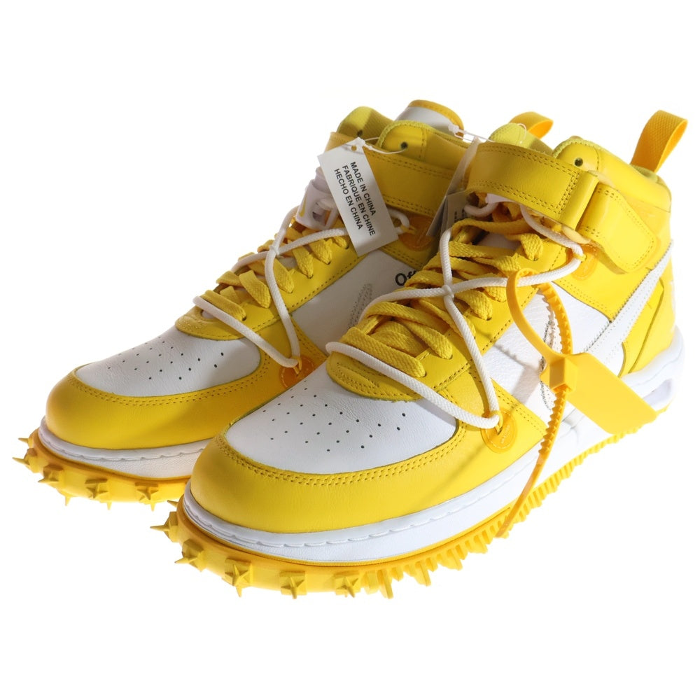 NIKE(ナイキ) ×Off-White AIR FORCE 1 MID SP LTHR WHITE AND VARSITY MAIZE オフホワイト エアフォースワン ミッドカットスニーカー US11.5/29.5cm DR0500-101