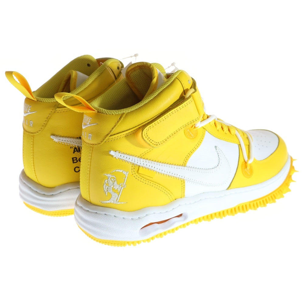 NIKE(ナイキ) ×Off-White AIR FORCE 1 MID SP LTHR WHITE AND VARSITY MAIZE オフホワイト エアフォースワン ミッドカットスニーカー US11.5/29.5cm DR0500-101