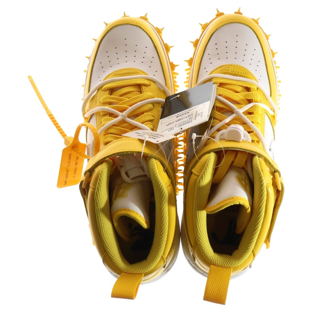 NIKE(ナイキ) ×Off-White AIR FORCE 1 MID SP LTHR WHITE AND VARSITY MAIZE オフホワイト エアフォースワン ミッドカットスニーカー US11.5/29.5cm DR0500-101