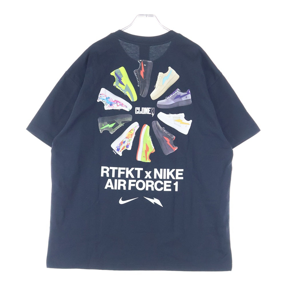 NIKE(ナイキ) ×RTFKT AIR FORCE 1 FORGING TEE アーティーファクト エアフォースワン プリントグラフィック 半袖Tシャツ カットソー ブラック R-A-RXNAF1FRGNG-ST-BL-L