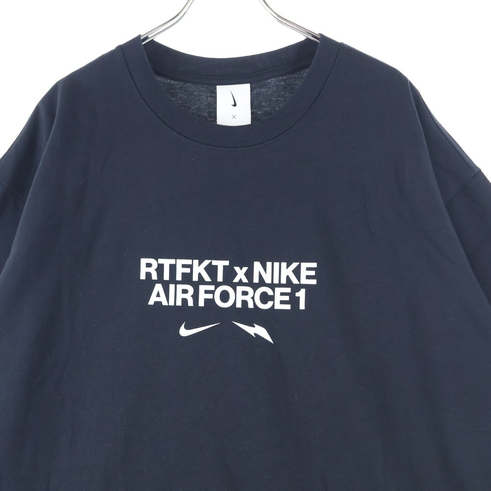 NIKE(ナイキ) ×RTFKT AIR FORCE 1 FORGING TEE アーティーファクト エアフォースワン プリントグラフィック 半袖Tシャツ カットソー ブラック R-A-RXNAF1FRGNG-ST-BL-L