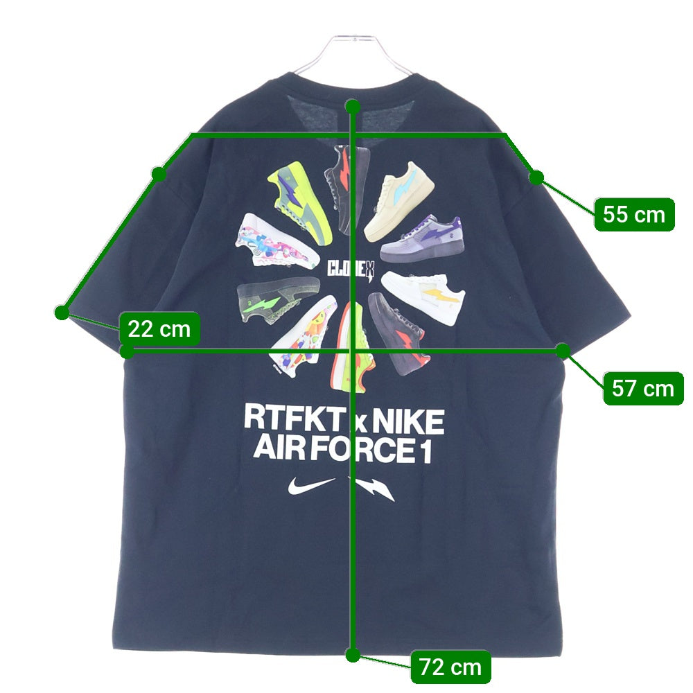 NIKE(ナイキ) ×RTFKT AIR FORCE 1 FORGING TEE アーティーファクト エアフォースワン プリントグラフィック 半袖Tシャツ カットソー ブラック R-A-RXNAF1FRGNG-ST-BL-L