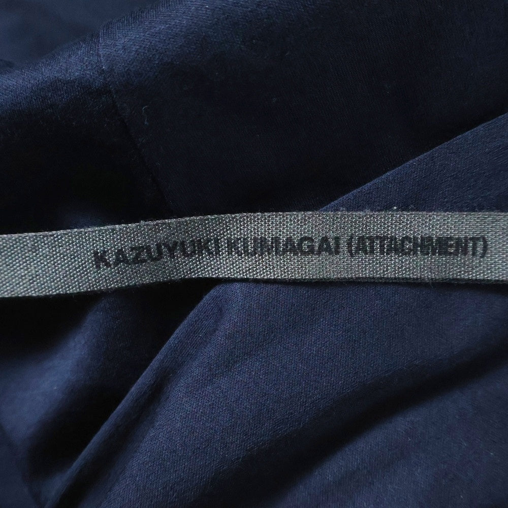 KAZUYUKI KUMAGAI ATTACHMENT(カズユキクマガイ アタッチメント) 日本製 ボタンレス 羽織ジャケット ネイビー