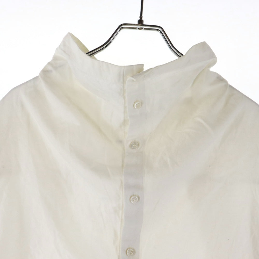 LAD MUSICIAN(ラッドミュージシャン) 変形パターン ハイネック コットン 長袖シャツ ホワイト 2116-124