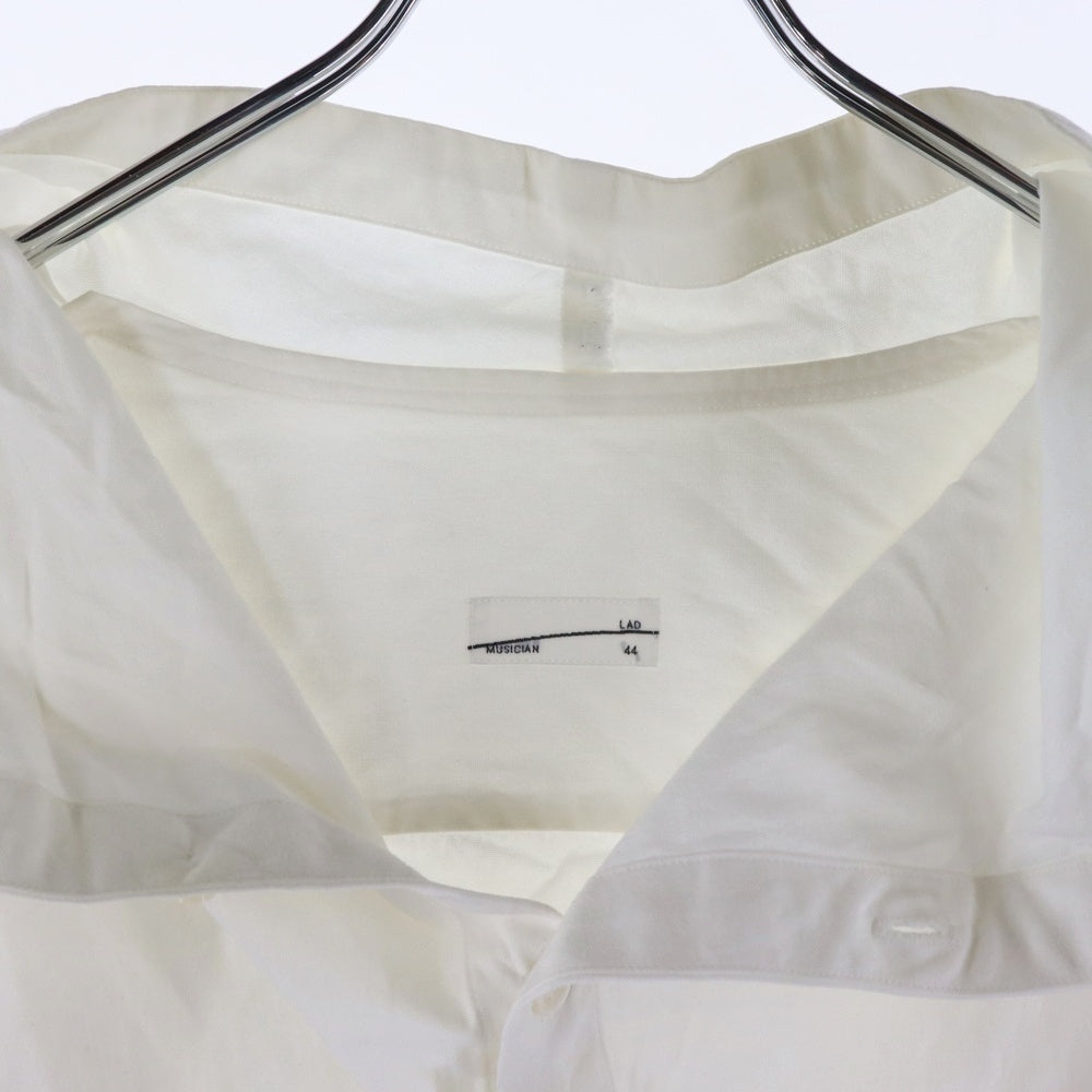 LAD MUSICIAN(ラッドミュージシャン) 変形パターン ハイネック コットン 長袖シャツ ホワイト 2116-124