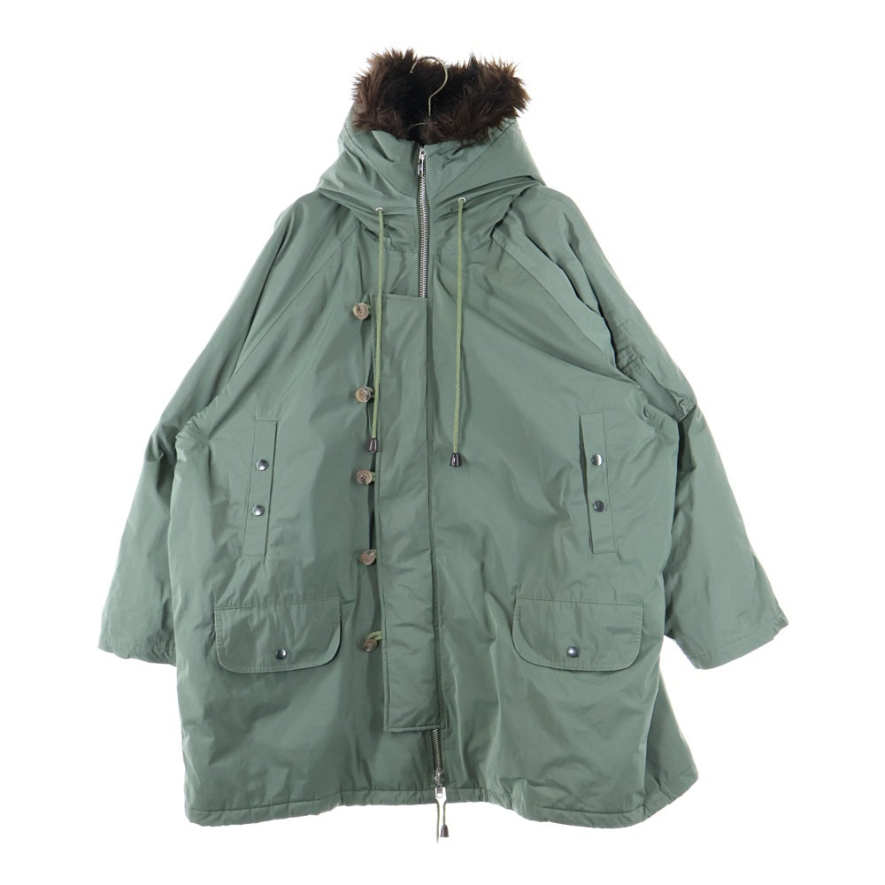 MARTINE ROSE(マーティンローズ) GIGANTIC N-3B PARKA オーバーサイズ フーデッド ジップアップ モッズコート グリーン