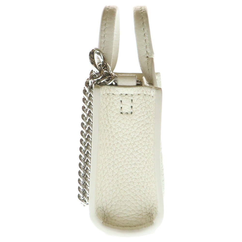 MARC JACOBS(マークジェイコブス) ザ レザー ナノ トート チャーム アクセサリー ホワイト