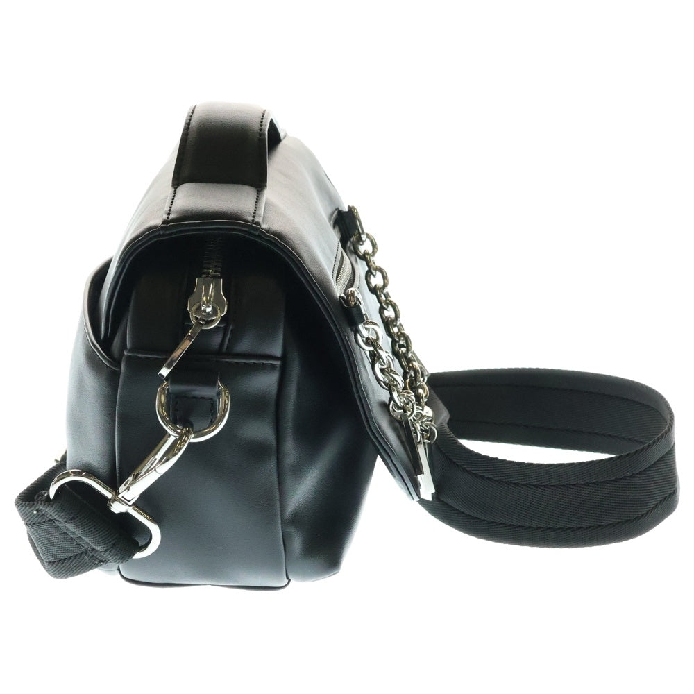 DIESEL(ディーゼル) イニシャルチェーン 2Way レザー ショルダー ハンドバッグ ブラック X10075