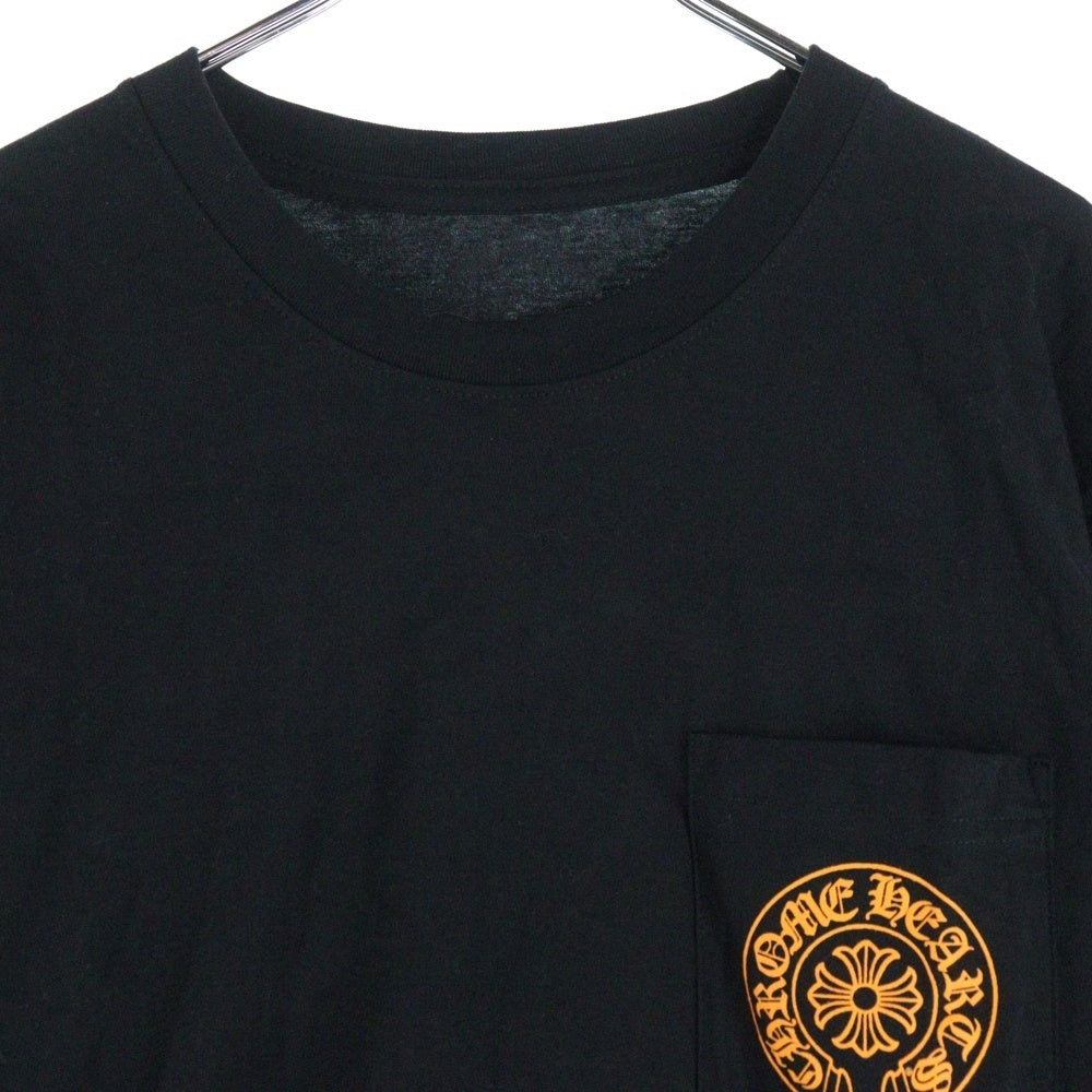 CHROME HEARTS(クロムハーツ) CH LS LTD スタッフ限定 バックホースシュープリント クルーネック 長袖Tシャツ カットソー ブラック/オレンジ
