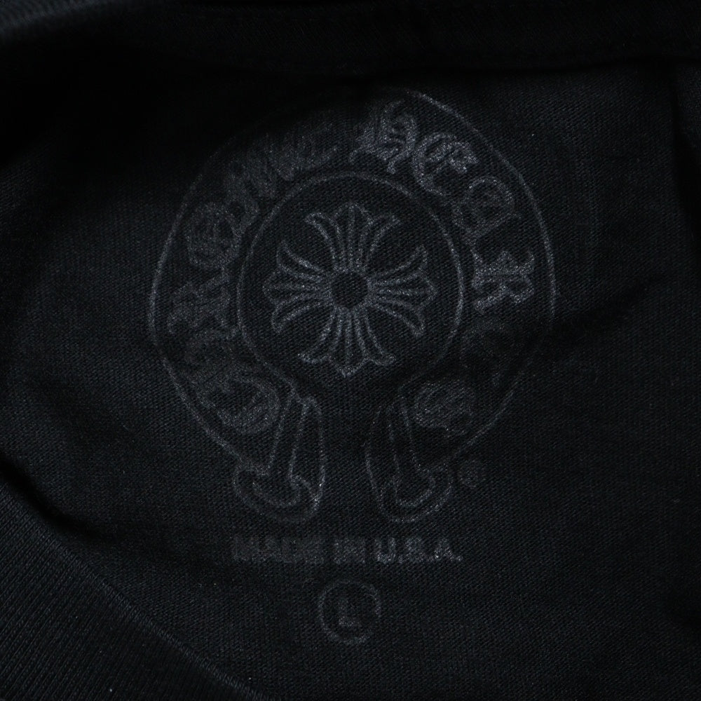 CHROME HEARTS(クロムハーツ) CH LS LTD スタッフ限定 バックホースシュープリント クルーネック 長袖Tシャツ カットソー ブラック/オレンジ