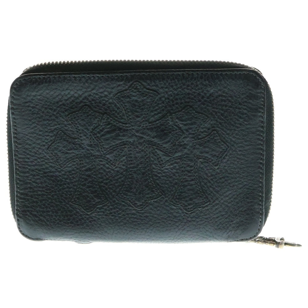 CHROME HEARTS(クロムハーツ) BANK ROBBER バンクローバー セメタリーパッチ ラウンドジップ レザーウォレット 財布 ブラック