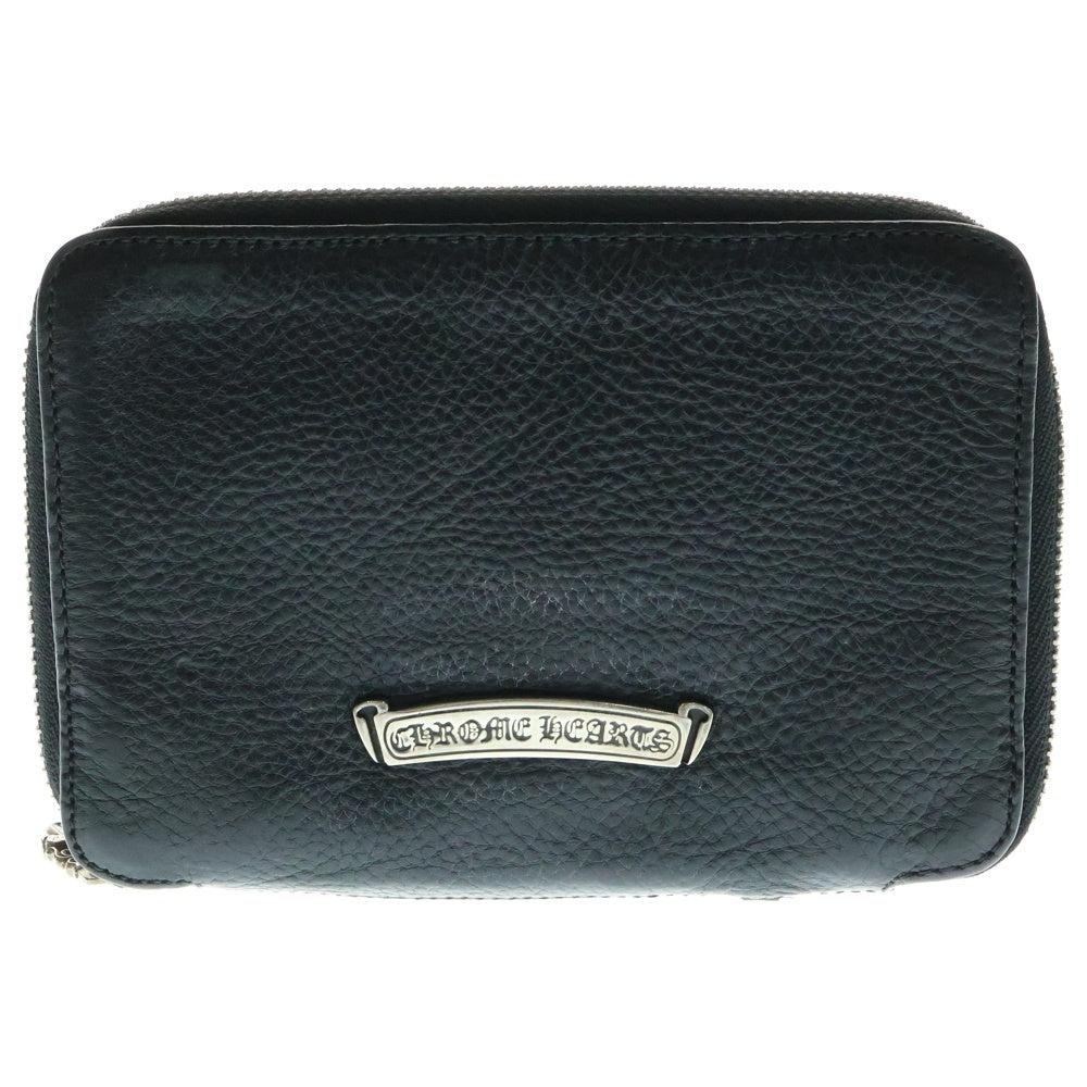 CHROME HEARTS(クロムハーツ) BANK ROBBER バンクローバー セメタリーパッチ ラウンドジップ レザーウォレット 財布 ブラック