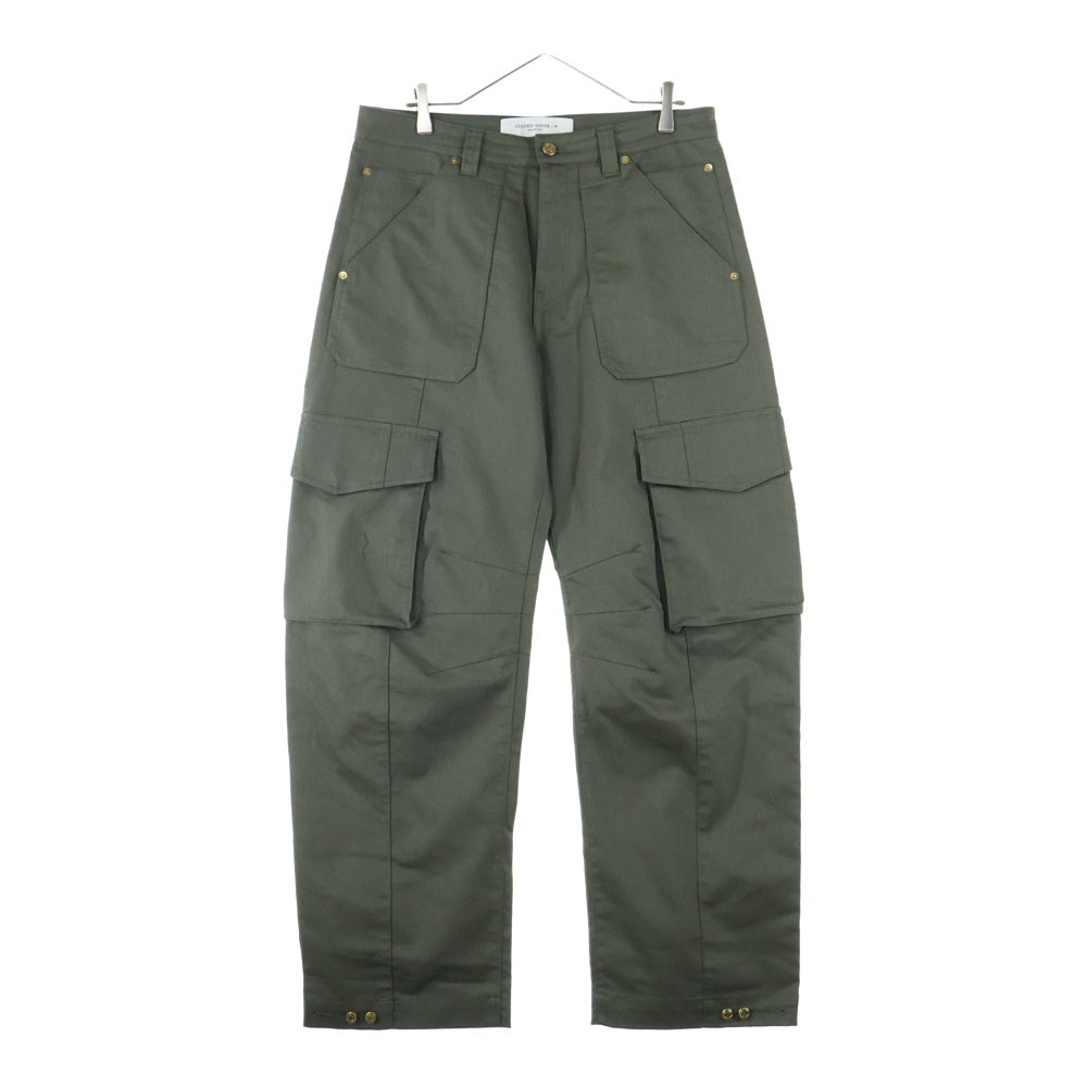 GOLDEN GOOSE DELUXE BRAND(ゴールデングースデラックスブランド) CARGO TROUSERS ワイドレッグ バックスタッズ付 カーゴパンツ カーキ GMP01868P00155835548