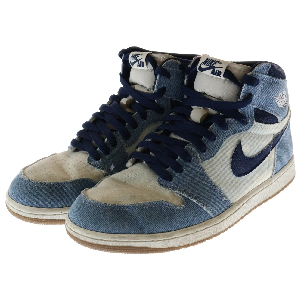 NIKE(ナイキ) AIR JORDAN 1 HIGH OG Denim エアジョーダン 1 デニム ハイカットスニーカー インディゴ US8.5/26.5cm FQ2947-100