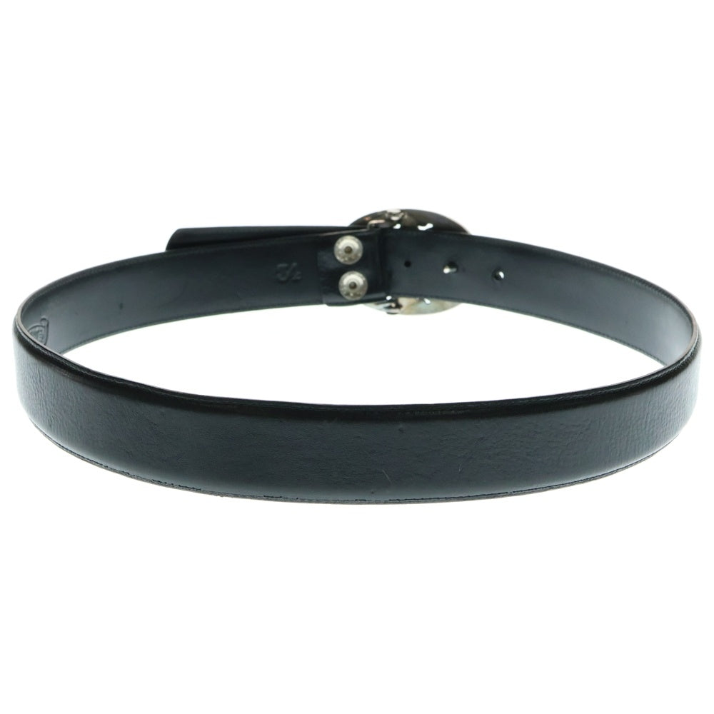 CHROME HEARTS(クロムハーツ) OVAL STAR STRAP1.5 クラシックオーバルスターバックル レザーベルト シルバー