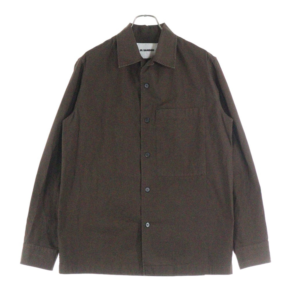 JIL SANDER +(ジルサンダープラス) 胸ポケット 6B レギュラーカラー 長袖シャツ ブラウン HS PM NM 0001
