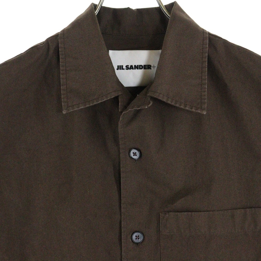 JIL SANDER +(ジルサンダープラス) 胸ポケット 6B レギュラーカラー 長袖シャツ ブラウン HS PM NM 0001