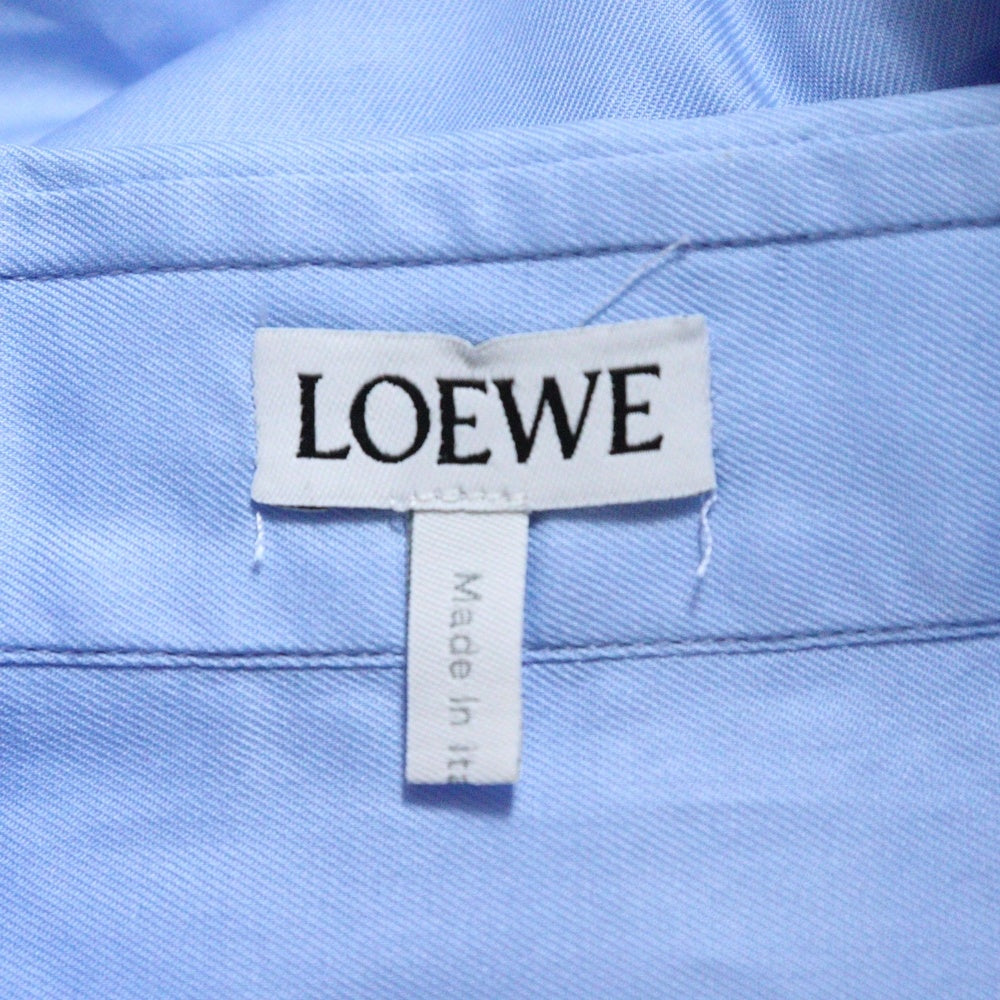LOEWE(ロエベ) ANAGRAM POCKET SHIRT アナグラム エンブロイダリー ポケット レギュラーカラー 長袖シャツ ブルー H526Y05WB1