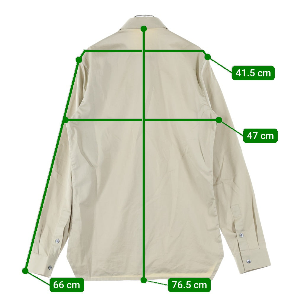 KRIS VAN ASSCHE(クリス ヴァン アッシュ) 比翼仕立て レギュラーカラー 長袖シャツ ベージュ 131SH100