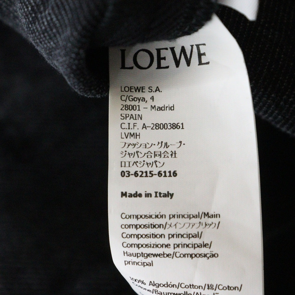 LOEWE(ロエベ) 24SS WORKWEAR JACKET IN DENIM レザー切り替え ワークウェアジャケット ブラック H526Y50W23