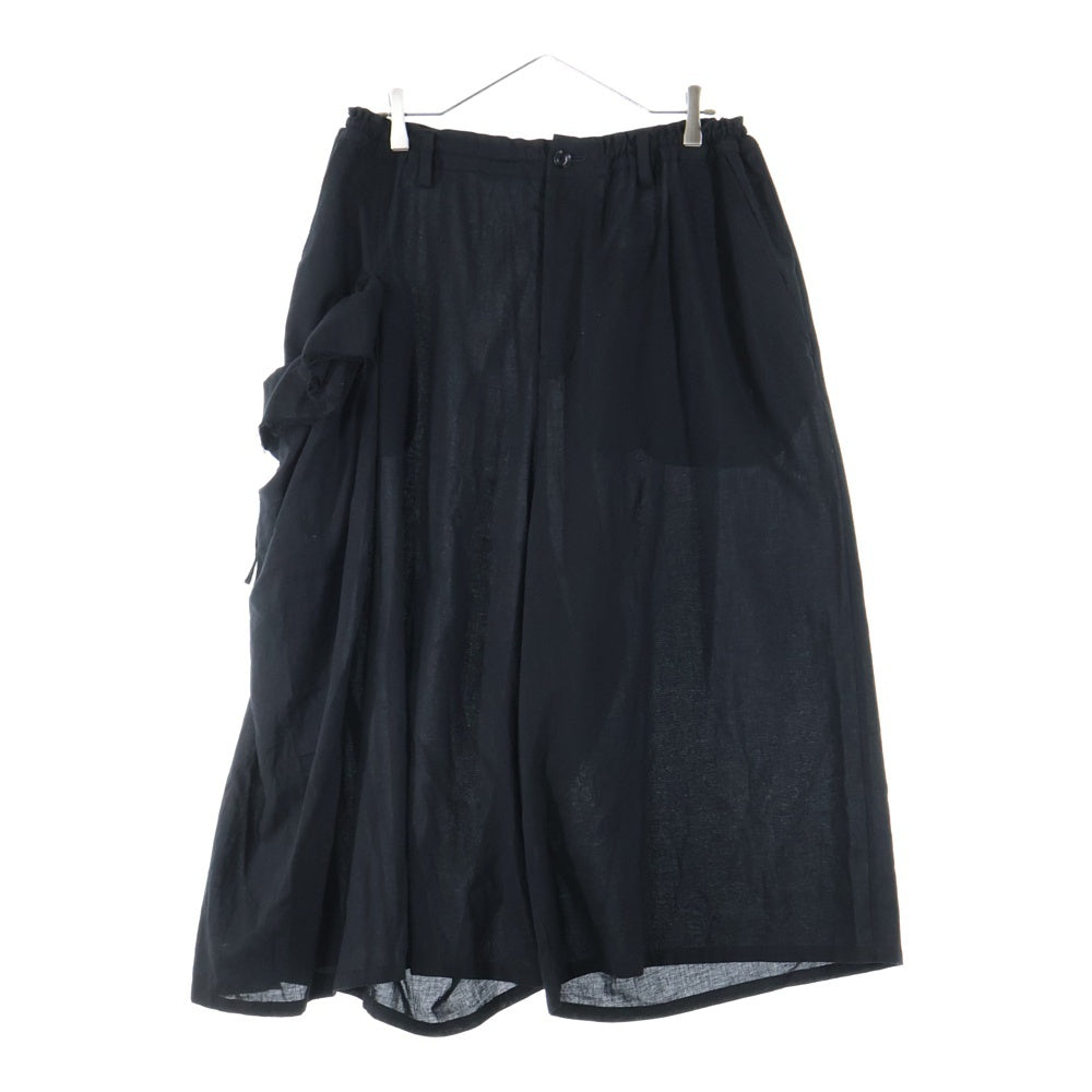 Y's(ワイズ) COTTON BOYLE VIYELLA RIGHT DRAPE PANTS コットン ボイルビエラ ライトドレープ サルエルパンツ ブラック レディース YP-P22-021
