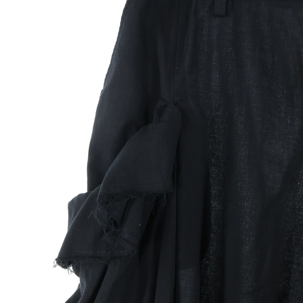 Y's(ワイズ) COTTON BOYLE VIYELLA RIGHT DRAPE PANTS コットン ボイルビエラ ライトドレープ サルエルパンツ ブラック レディース YP-P22-021