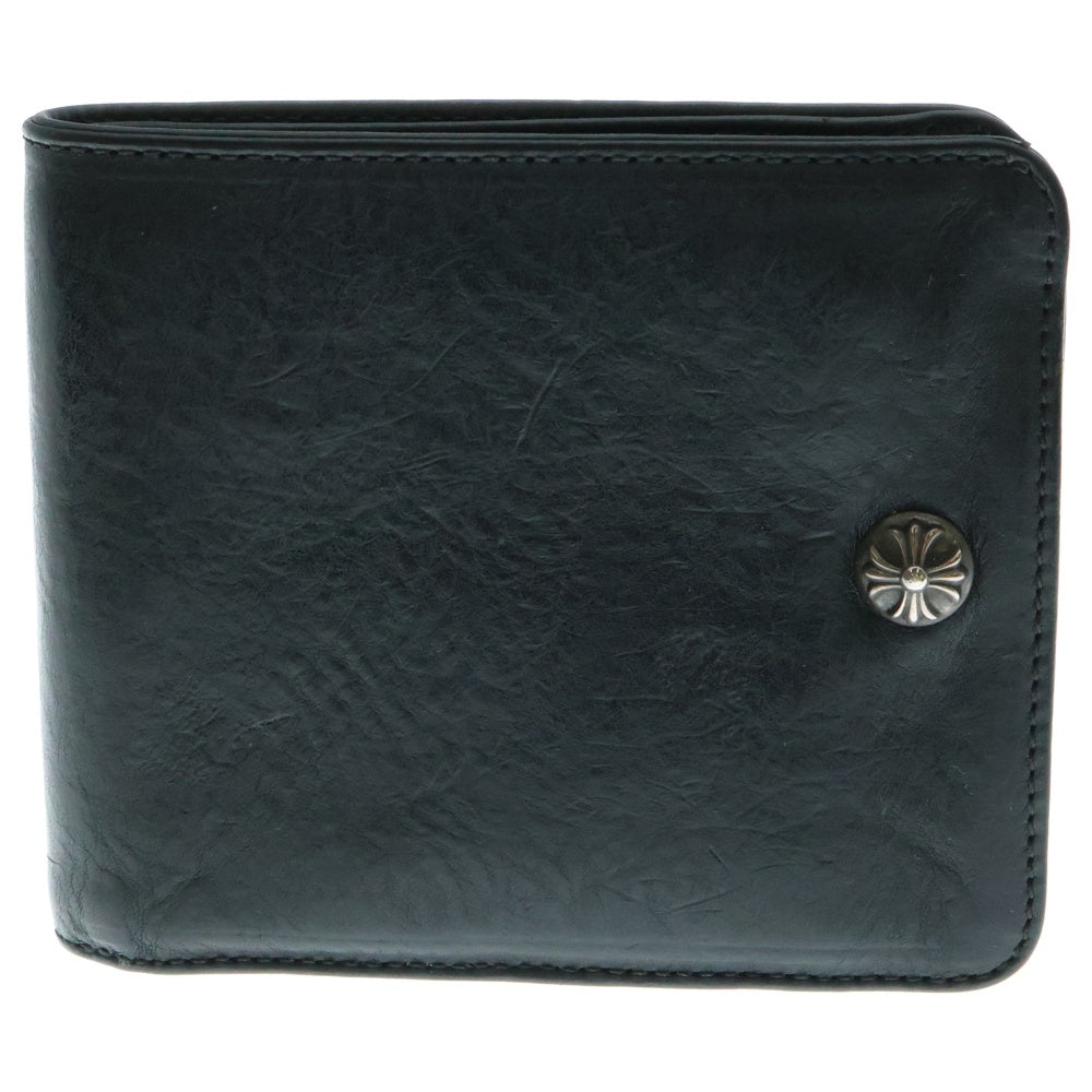 CHROME HEARTS(クロムハーツ) 1SNAP 1スナップ クロス ボールボタン レザーウォレット 財布 ブラック BCA361