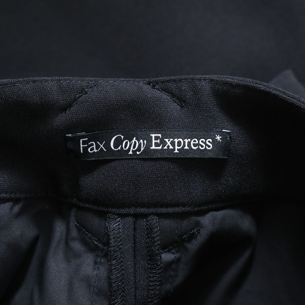 Fax Copy Express(ファックスコピーエクスプレス) 21SS Front Pocket Wide Leg Trouser フロントポケット 1タック ワイドレッグ トラウザー パンツ ブラック 21SS-PT01-BK