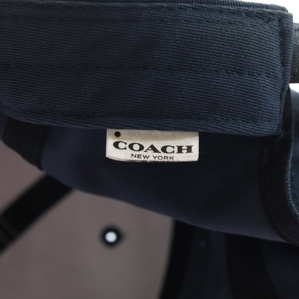 COACH(コーチ) Cロゴ刺繍 6パネル ベースボールキャップ 帽子 ネイビー
