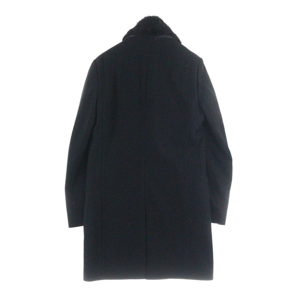 VIKTOR & ROLF(ヴィクターアンドロルフ) 13AW ファーアタッチメント ウール混 ロングチェスターコート ジャケット ブラック S42AA0022