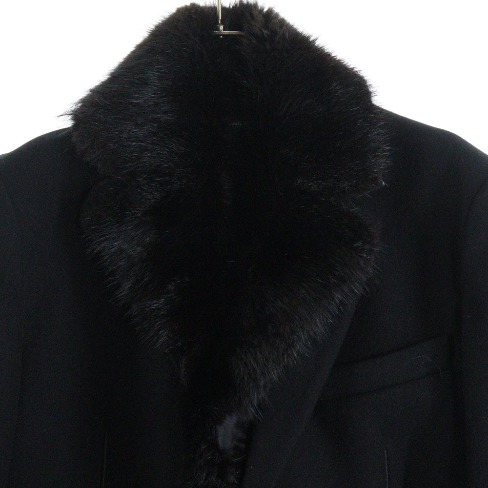VIKTOR & ROLF(ヴィクターアンドロルフ) 13AW ファーアタッチメント ウール混 ロングチェスターコート ジャケット ブラック S42AA0022