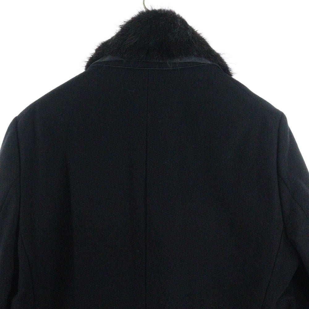 VIKTOR & ROLF(ヴィクターアンドロルフ) 13AW ファーアタッチメント ウール混 ロングチェスターコート ジャケット ブラック S42AA0022