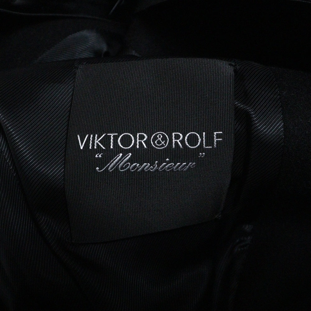 VIKTOR & ROLF(ヴィクターアンドロルフ) 13AW ファーアタッチメント ウール混 ロングチェスターコート ジャケット ブラック S42AA0022