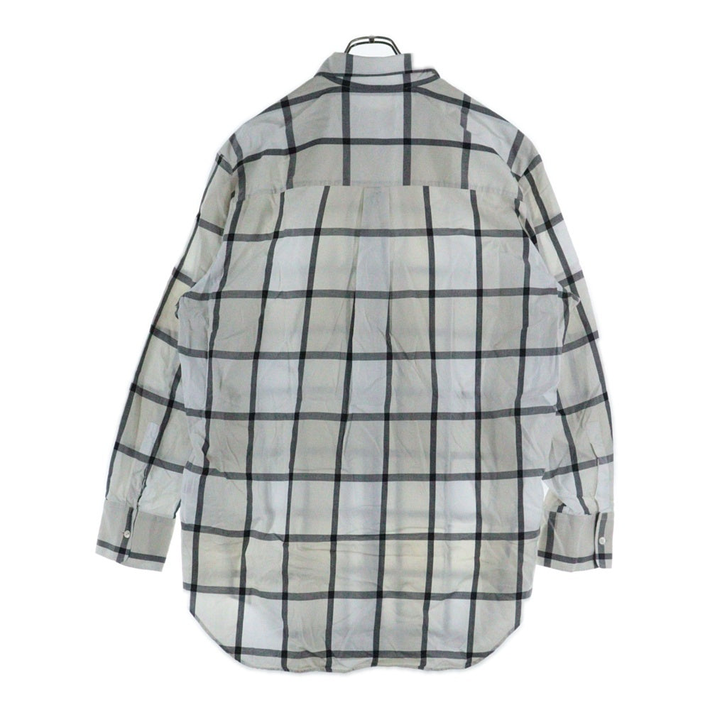 Maison Margiela 10(メゾン マルジェラ) 18AW TWO-TONE LARGE CHECKED SHIRT ツートーン ラージ チェック長袖シャツ ホワイト/グレー S50DL0338
