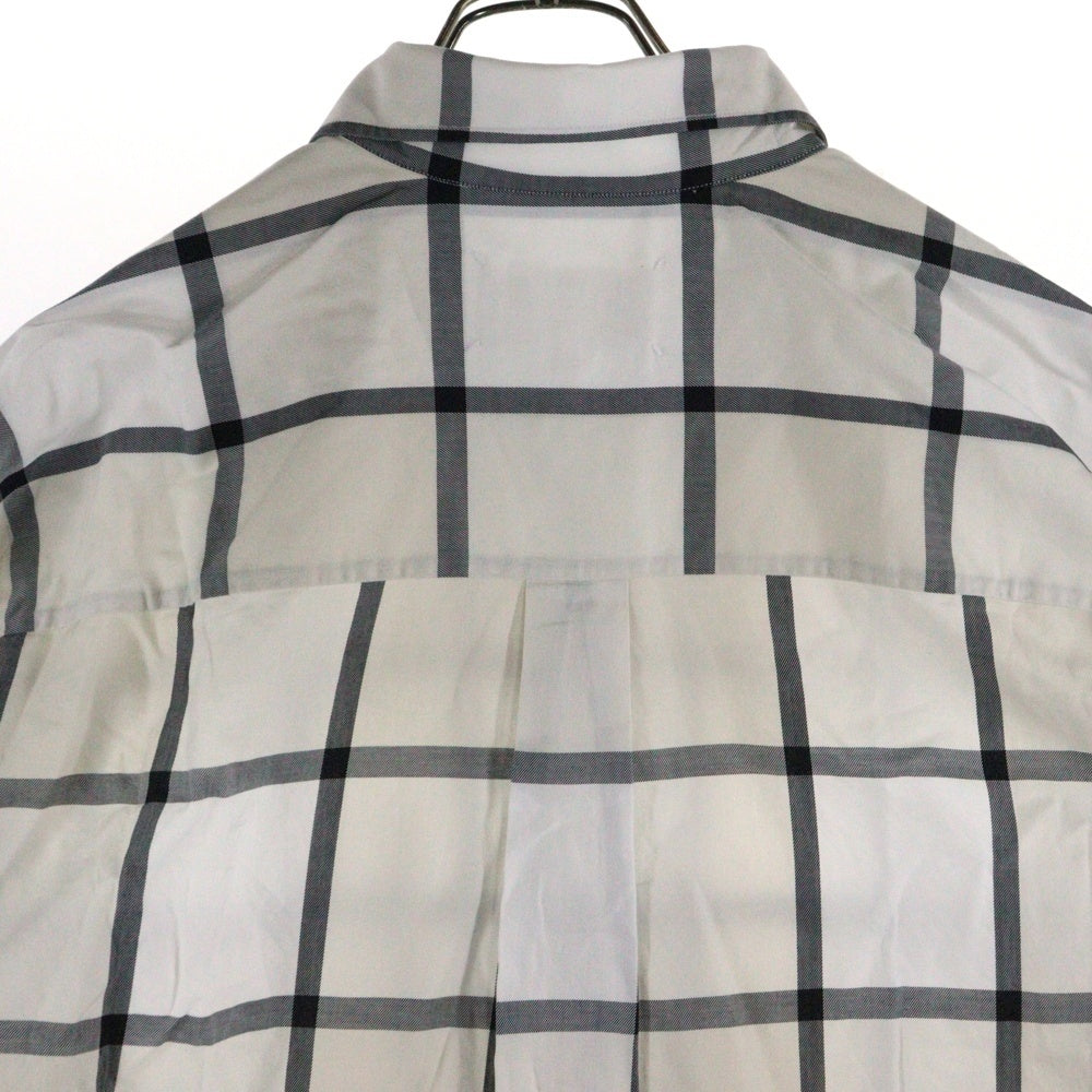 Maison Margiela 10(メゾン マルジェラ) 18AW TWO-TONE LARGE CHECKED SHIRT ツートーン ラージ チェック長袖シャツ ホワイト/グレー S50DL0338