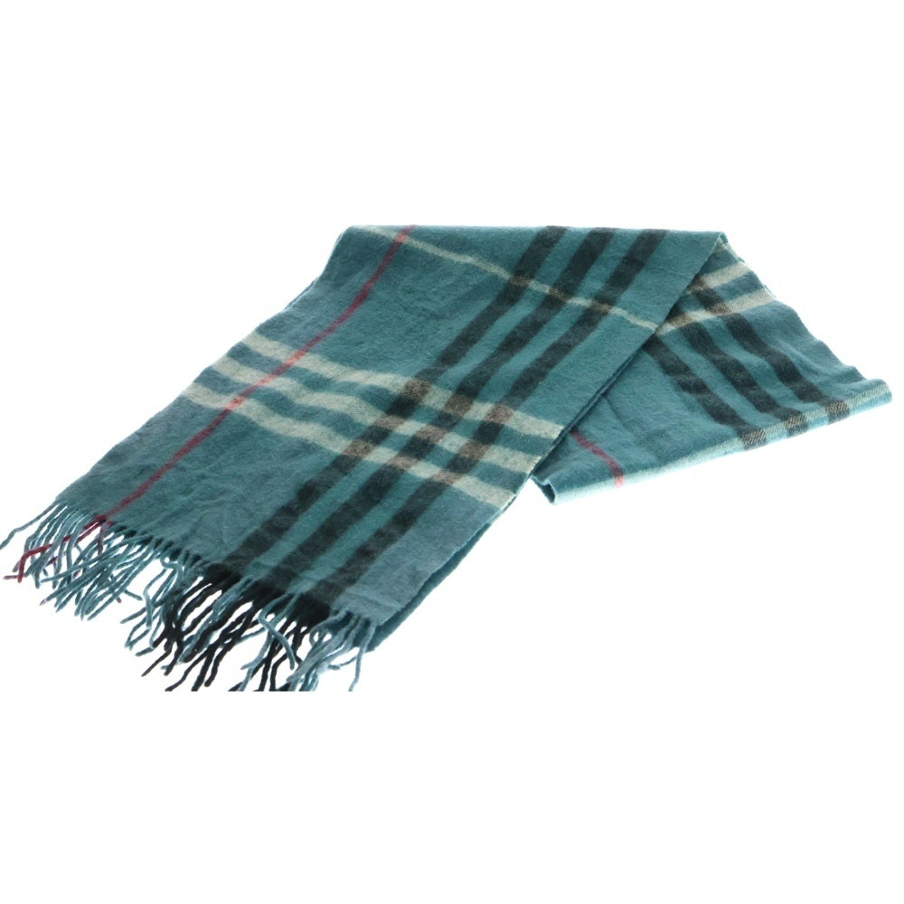 BURBERRY(バーバリー) ノバチェック カシミア ウール マフラー ブルー