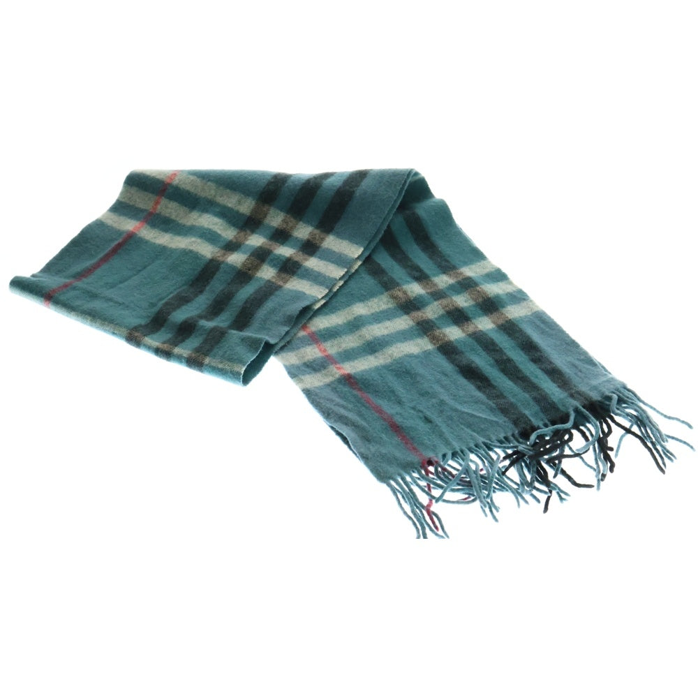 BURBERRY(バーバリー) ノバチェック カシミア ウール マフラー ブルー