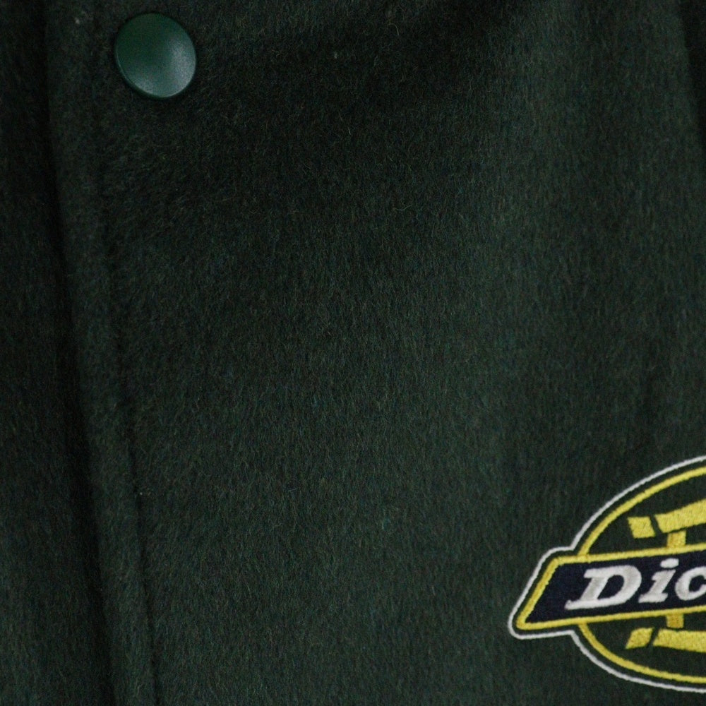 Dickies(ディッキーズ) ロゴエンブロイダリーデザイン メルトンライク アワードジャケット スタジアムジャンパー グリーン 2478-2170