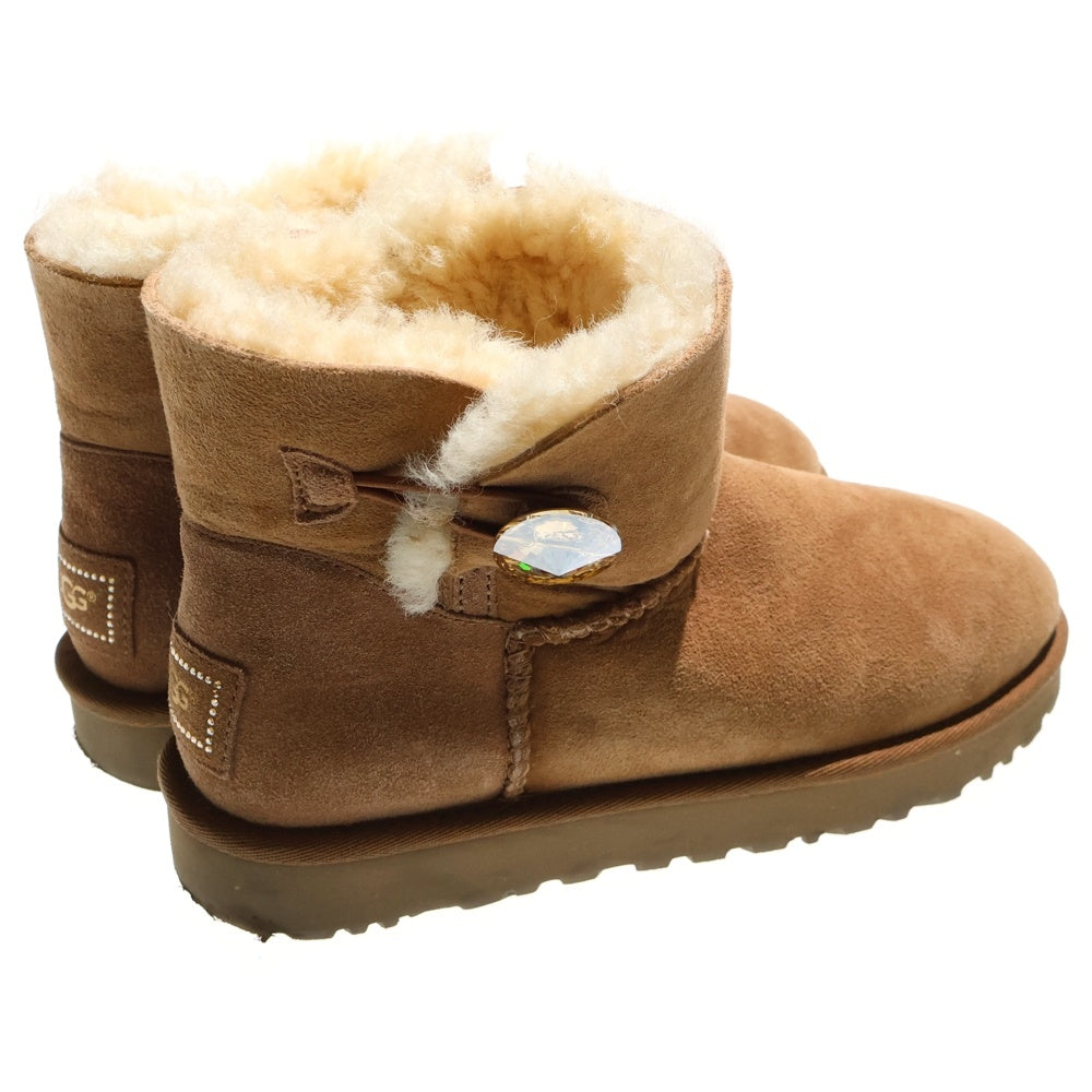 UGG(アグ) W Swarovski Mini Bailey Button Bling ウィメンズ スワロフスキー ミニ ベイリー ボタン ブリング ムートンブーツ US7.0/24.0cm ベージュ 1016554 レディース