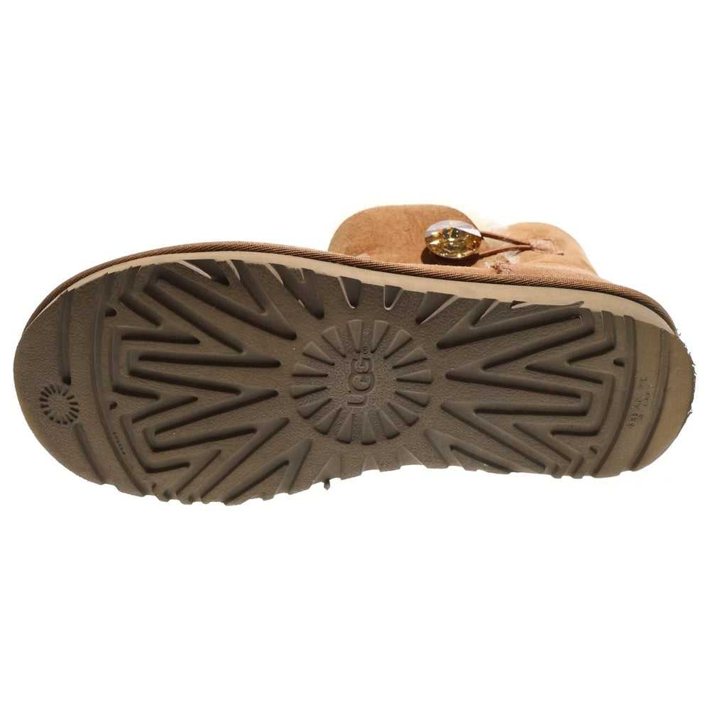 UGG(アグ) W Swarovski Mini Bailey Button Bling ウィメンズ スワロフスキー ミニ ベイリー ボタン ブリング ムートンブーツ US7.0/24.0cm ベージュ 1016554 レディース