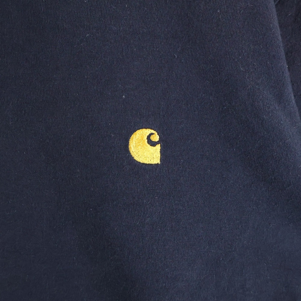 CARHARTT(カーハート) ミニロゴ エンブロイダリー ロングスリーブ 長袖クルーネックTシャツ カットソー ブラック I022923