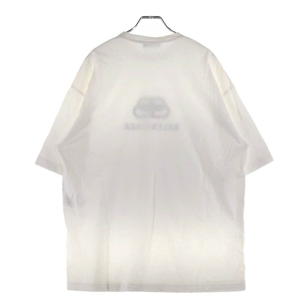 BALENCIAGA(バレンシアガ) BB LOGO T-SHIRTS ビービーロゴ クルーネック半袖Tシャツ カットソー ホワイト 570803 TEV48