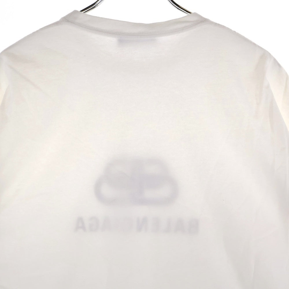 BALENCIAGA(バレンシアガ) BB LOGO T-SHIRTS ビービーロゴ クルーネック半袖Tシャツ カットソー ホワイト 570803 TEV48